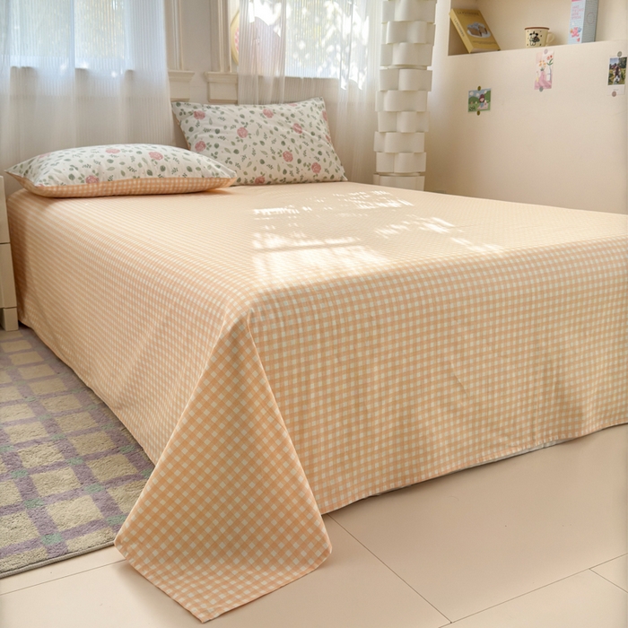 91家纺网 家纺一手货源 找家纺 清雅福 2025全棉13372小清新四件套和单品早春系列第一批 - 单被套 花涧澈