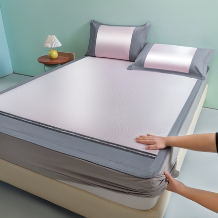 91家纺网 家纺一手货源 找家纺 （总）阿牛席业 2025新款冰藤凉席系列冰藤绣花韵雅席