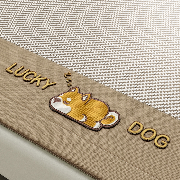 91家纺网 家纺一手货源 找家纺 阿牛席业 2025新款冰藤凉席系列帕帕狗 帕帕狗-咖色