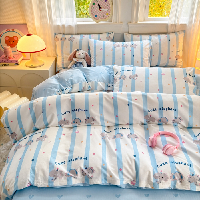 91家纺网 家纺一手货源 找家纺 清雅福 2025全棉13372小清新四件套和单品早春系列第一批-单枕套 卡夫卡