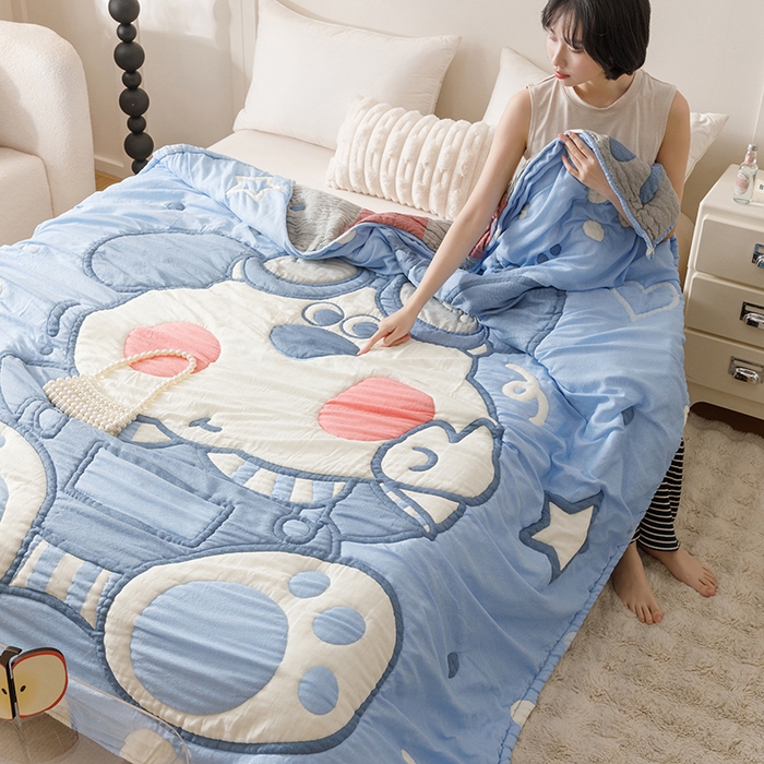 91家纺网 家纺一手货源 找家纺 朴尔家纺-毛巾被 2025新款纯棉云朵棉十层加厚清柔纱布泡芙被 泡芙汪