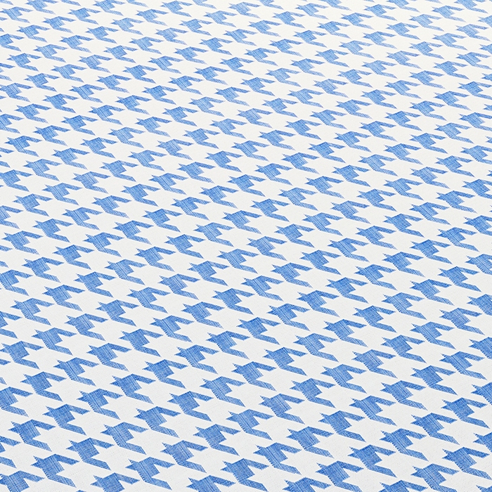 91家纺网 家纺一手货源 找家纺 阿牛席业 2025新款水洗冰晶系列-小边床笠款 大千鸟格-蓝-床笠反面无纺布款