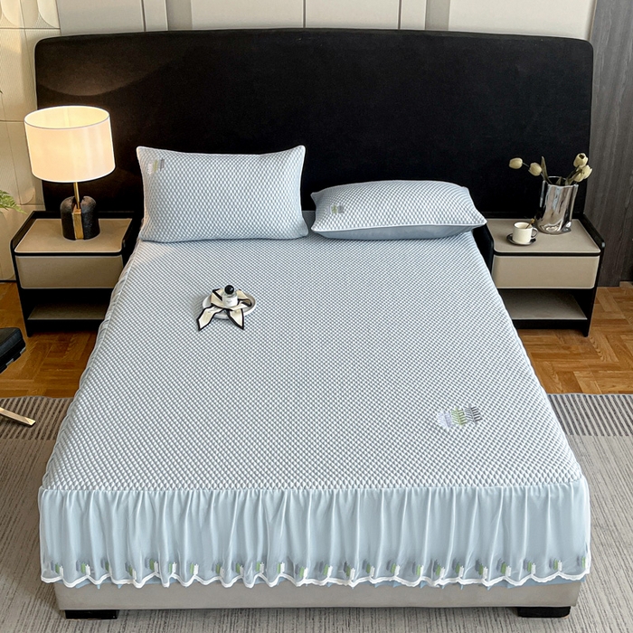 91家纺网 家纺一手货源 找家纺 （总）阿牛席业 2025新款凉感软席系列-H-凉感豆豆床笠床裙