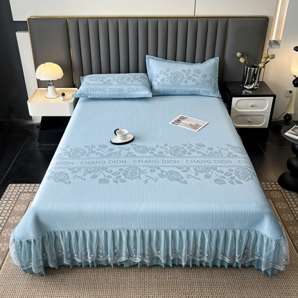 阿牛席业 2025新款凉感床盖系列 l-空谷幽然-蓝（床盖）