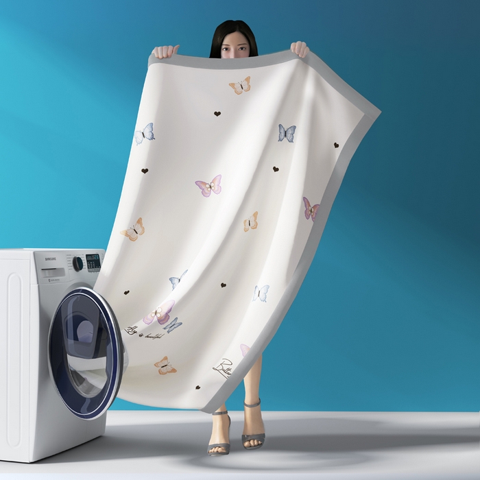 91家纺网 家纺一手货源 找家纺 阿牛席业 2025新款凉感印花软席系列二条席款 蝴蝶谷