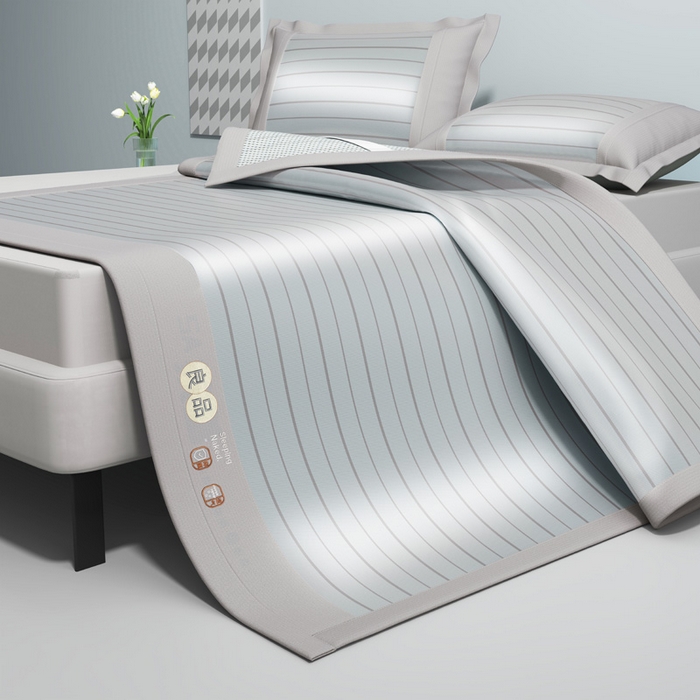 91家纺网 家纺一手货源 找家纺 2025新款冰柔凉席系列-抗菌菱格系列+抗菌良品系列 抗菌良品-灰色（条席款）