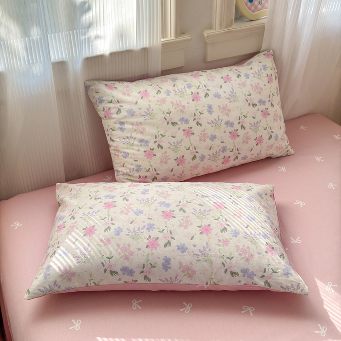 91家纺网 家纺一手货源 找家纺 清雅福 2025全棉13372小清新四件套和单品早春系列第一批 - 单被套 蝶语