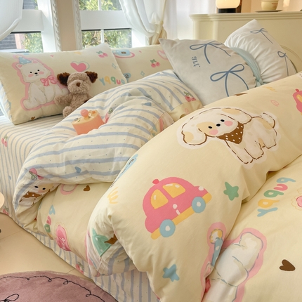 Sweet dreams甜梦 2025新款全棉印花卡通小清新四件套 童趣乐园