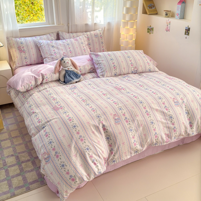 91家纺网 家纺一手货源 找家纺 清雅福 2025全棉13372小清新四件套和单品早春系列第一批-单枕套 小铃花免