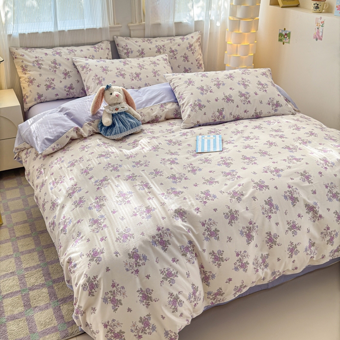 91家纺网 家纺一手货源 找家纺 清雅福 2025全棉13372小清新四件套和单品早春系列第一批-单枕套 禾春序