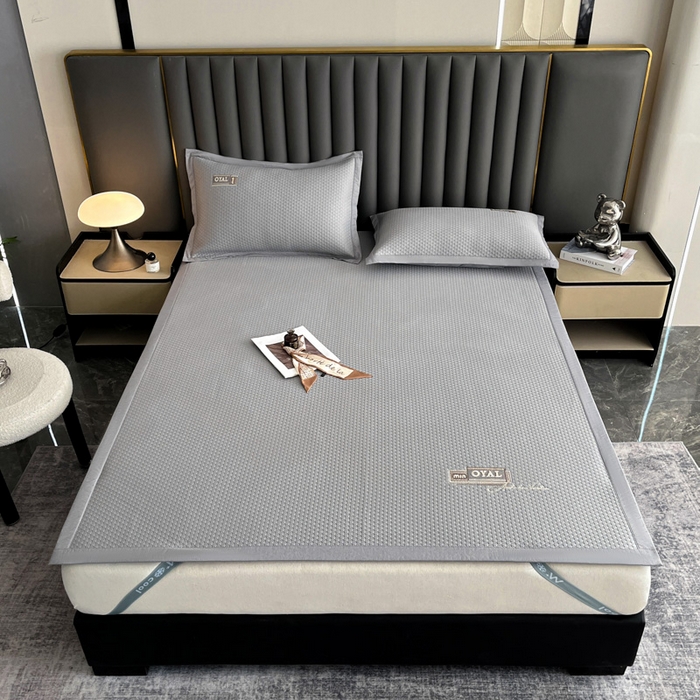 91家纺网 家纺一手货源 找家纺 阿牛席业2025新款凉感软席系列-A-凉感冰豆席 冰豆席-灰色