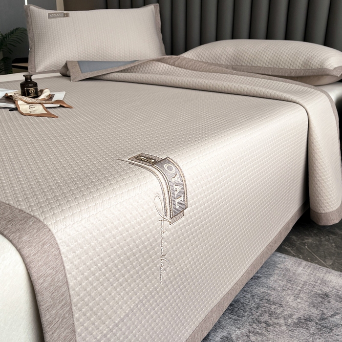 91家纺网 家纺一手货源 找家纺 阿牛席业2025新款凉感软席系列-A-凉感冰豆席 冰豆席-香槟