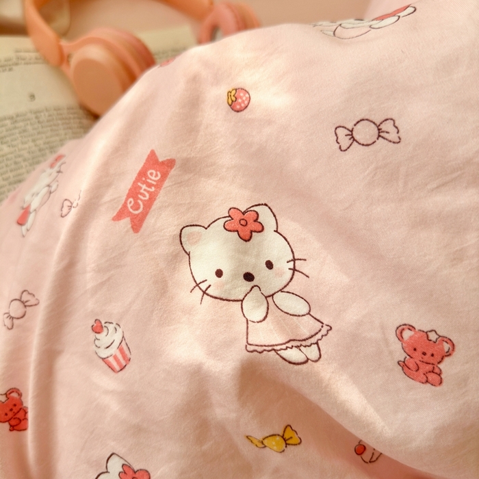 91家纺网 家纺一手货源 找家纺 慕澄家纺 2025新款法式浪漫风花边款水洗棉四件套 花边款-粉咪咪