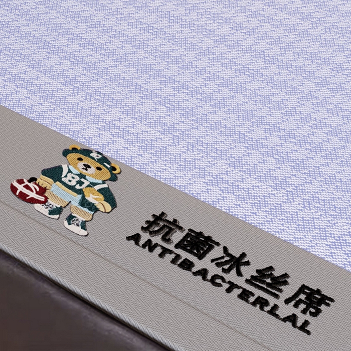 91家纺网 家纺一手货源 找家纺 阿牛席业 2025新款熊先生凉感冰丝系列凉席 熊先生-蓝