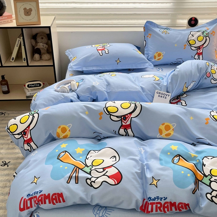 91家纺网 家纺一手货源 找家纺 蘭菲家纺 2025新款经典奥特曼小版全棉印花四件套 科学家