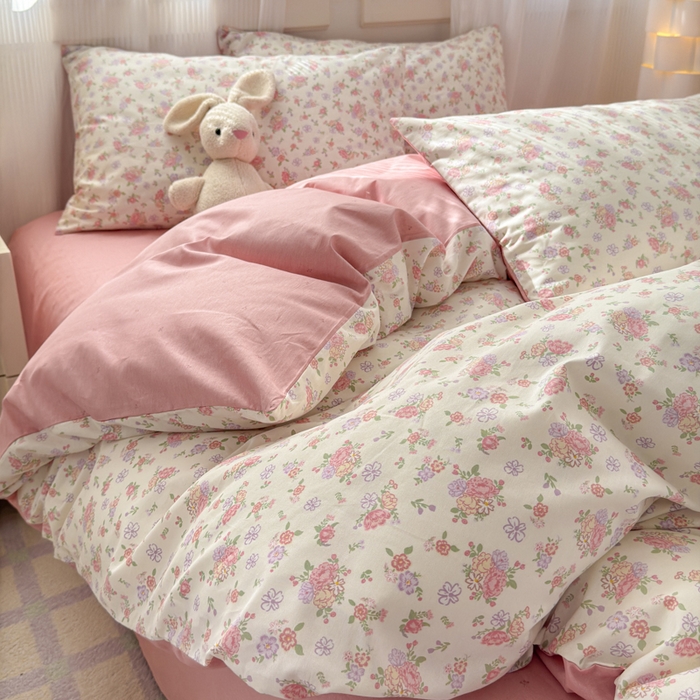 91家纺网 家纺一手货源 找家纺 清雅福 2025全棉13372小清新四件套和单品早春系列第一批 - 单被套 曼妙