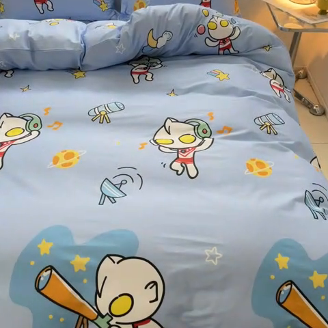 91家纺网 家纺一手货源 找家纺 蘭菲家纺 2025新款经典奥特曼小版全棉印花四件套 科学家