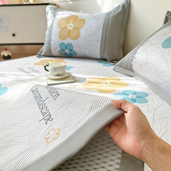 91家纺网 家纺一手货源 找家纺 阿牛席业 2025新款凉感印花软席系列一 花语