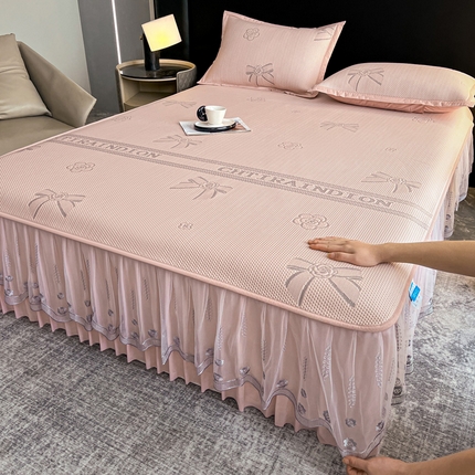 阿牛席业 2025新款脱卸床裙系列  蝴蝶结-粉(脱卸床裙)