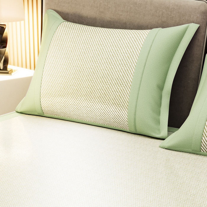 91家纺网 家纺一手货源 找家纺 阿牛席业 2025新款冰藤凉席系列帕帕狗 帕帕狗床笠-绿色