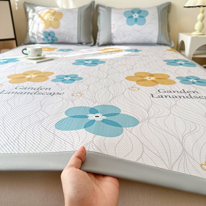 91家纺网 家纺一手货源 找家纺 阿牛席业 2025新款凉感印花软席系列一 花语