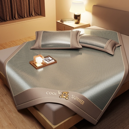 91家纺网 家纺一手货源 找家纺 （总）阿牛席业 2025新款冰藤凉席系列冰藤完美-小熊席