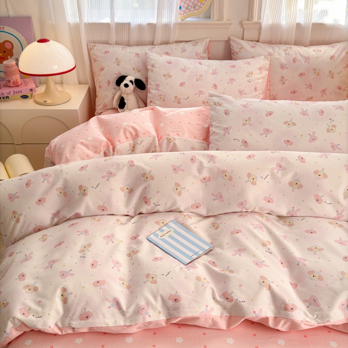 91家纺网 家纺一手货源 找家纺 清雅福 2025全棉13372小清新四件套和单品早春系列第一批-单枕套 圆可可