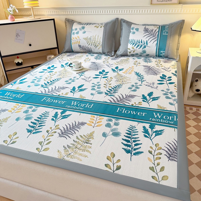 91家纺网 家纺一手货源 找家纺 阿牛席业 2025新款凉感印花软席系列一 花世界