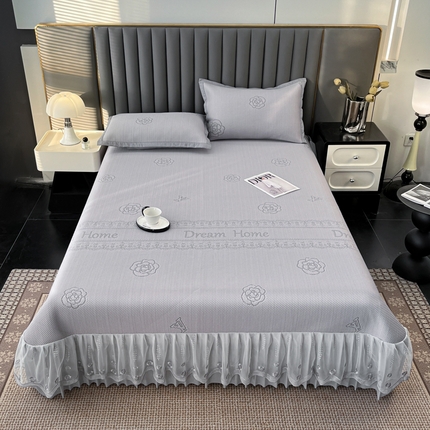 阿牛席业 2025新款凉感床盖系列 b-爱家-灰（床盖）
