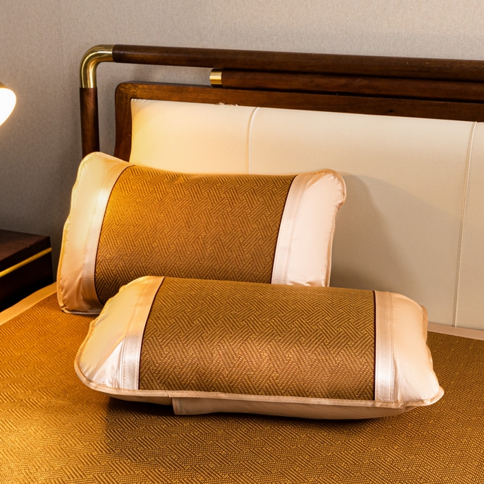 91家纺网 家纺一手货源 找家纺 阿牛席业 2025新款舒爽藤席系列-A-半包藤席 大头饼干花