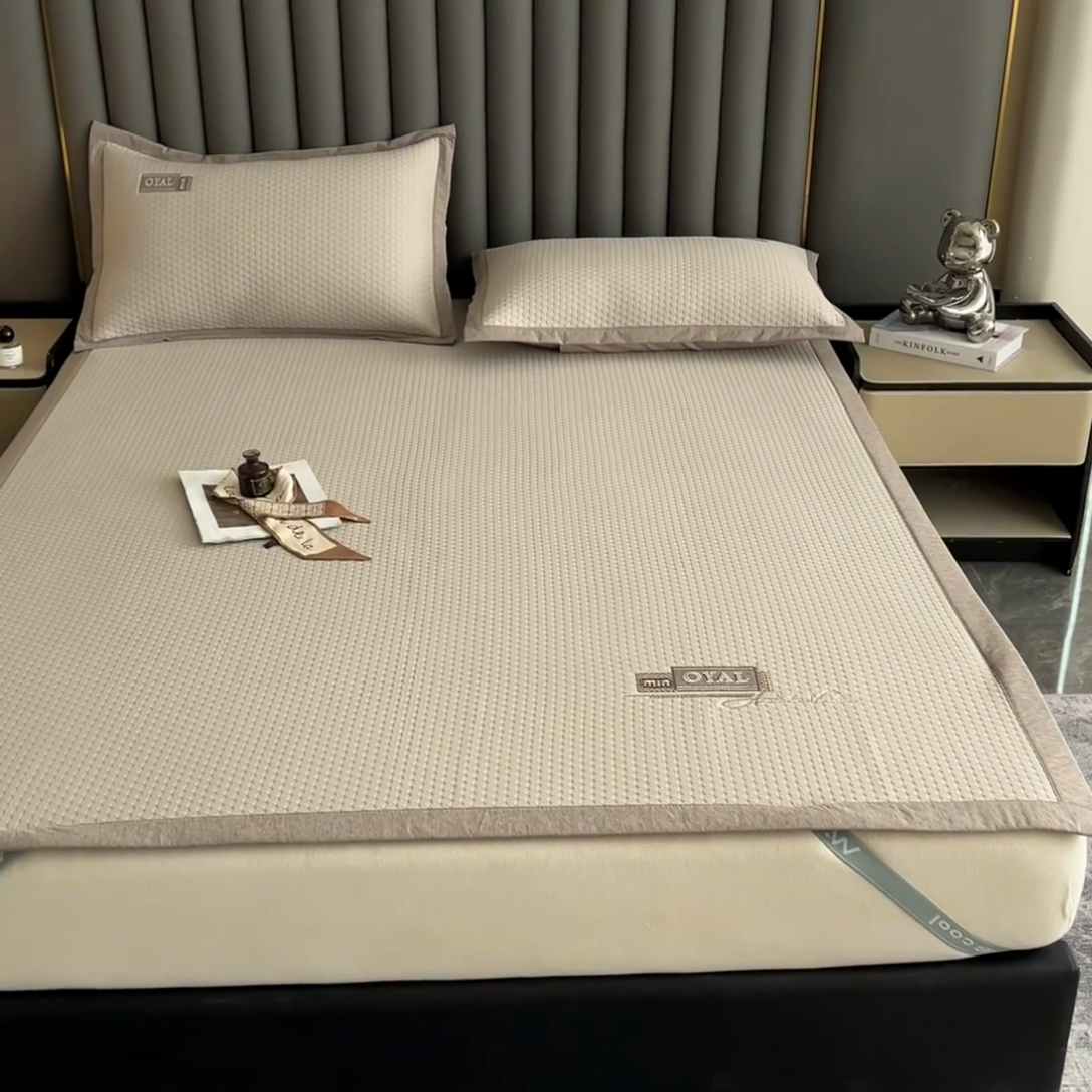 91家纺网 家纺一手货源 找家纺 阿牛席业2025新款凉感软席系列-A-凉感冰豆席 冰豆席-香槟