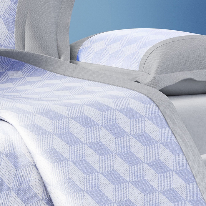 91家纺网 家纺一手货源 找家纺 阿牛席业 2025新款冰柔凉席系列-冰立方系列+海之韵系列 冰立方-蓝条席