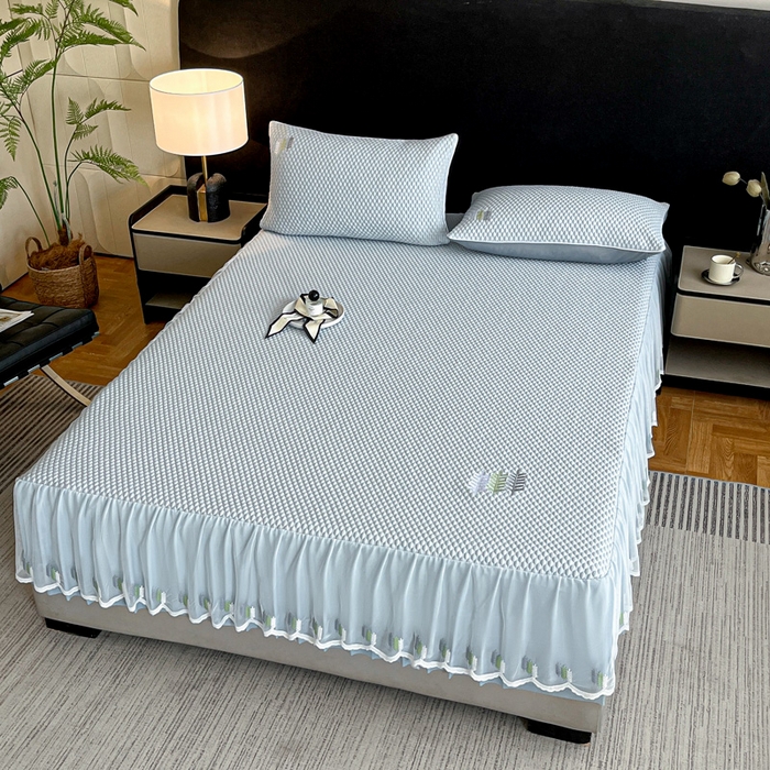 91家纺网 家纺一手货源 找家纺 （总）阿牛席业 2025新款凉感软席系列-H-凉感豆豆床笠床裙