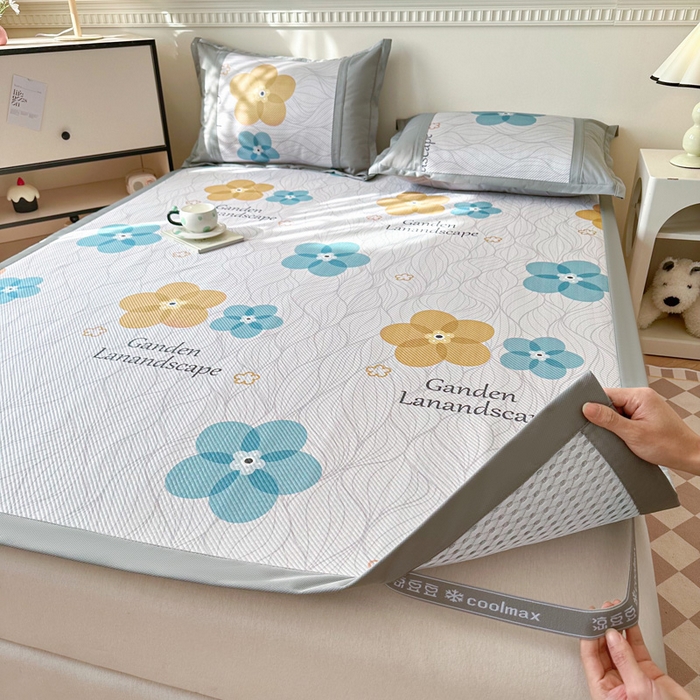 91家纺网 家纺一手货源 找家纺 阿牛席业 2025新款凉感印花软席系列一 花语