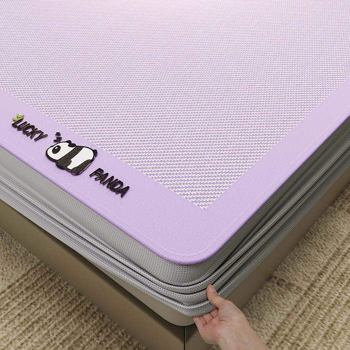 91家纺网 家纺一手货源 找家纺 阿牛席业 2025新款冰藤凉席系列帕帕狗 帕帕熊床笠-紫色