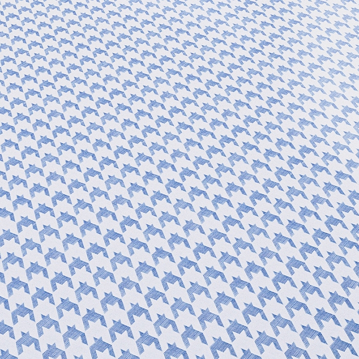 91家纺网 家纺一手货源 找家纺 阿牛席业 2025新款水洗冰晶系列-宽头绣复三明治条席 大千鸟格-蓝-反面三明治款条席