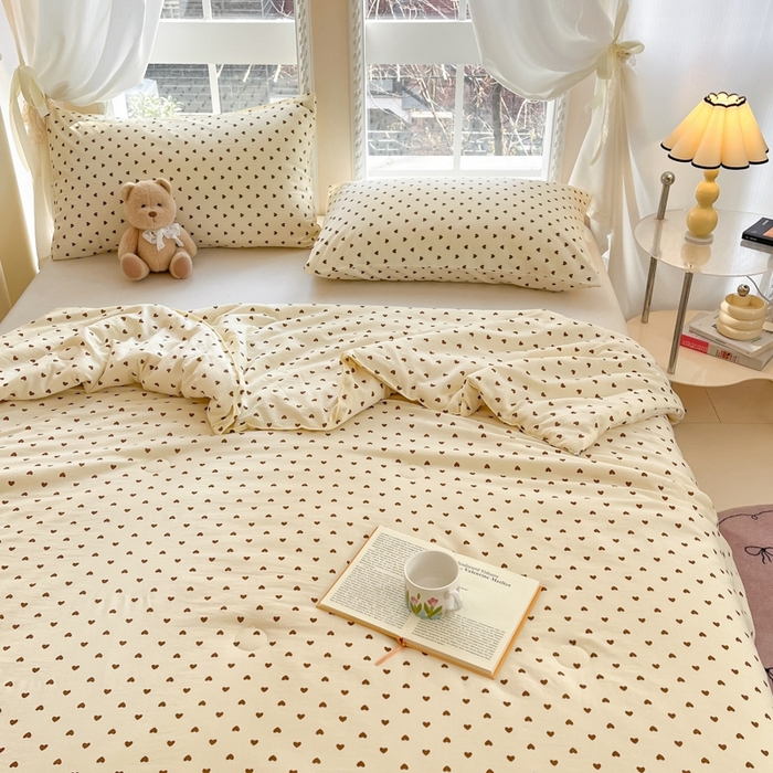 91家纺网 家纺一手货源 找家纺 星巴k家纺 2025糯糯棉A类大豆蛋白纤维夏凉被双层纱水洗棉夏被大豆被 爱心咖