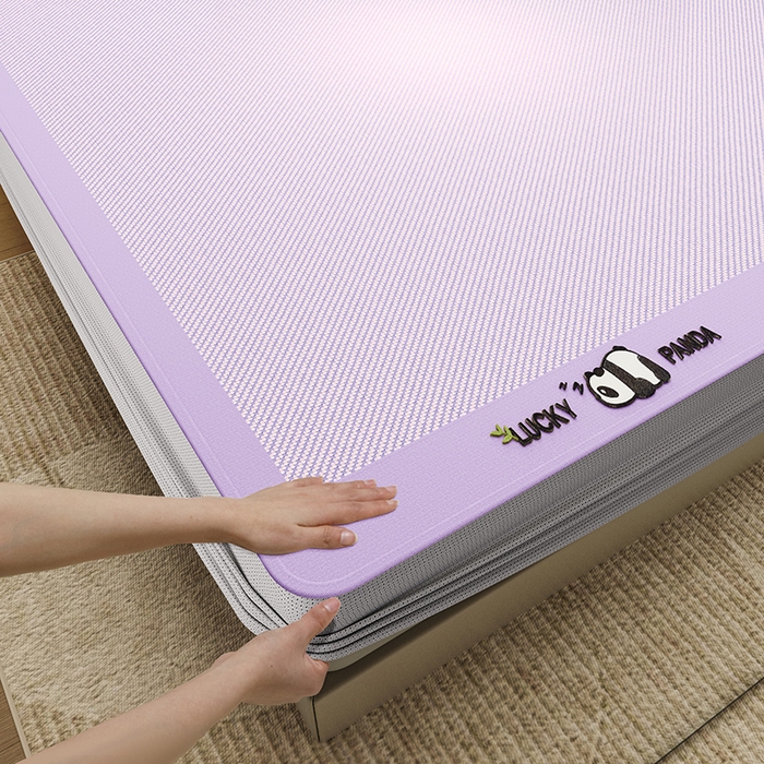 91家纺网 家纺一手货源 找家纺 阿牛席业 2025新款冰藤凉席系列帕帕狗 帕帕熊床笠-紫色