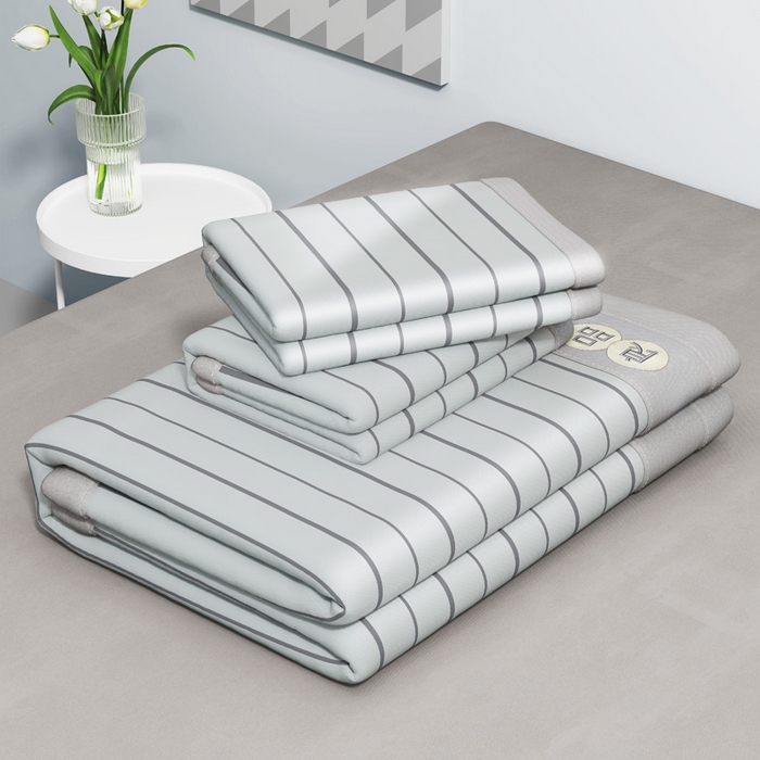 91家纺网 家纺一手货源 找家纺 2025新款冰柔凉席系列-抗菌菱格系列+抗菌良品系列 抗菌良品-灰色（条席款）