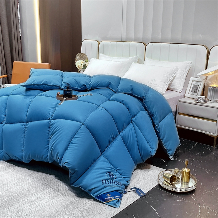 91家纺网 家纺一手货源 找家纺 招财星2店仓储 2025新款款全棉防羽布希尔顿被 宾利蓝