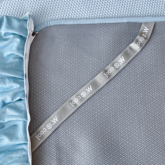 91家纺网 家纺一手货源 找家纺 阿牛席业 2025新款脱卸床裙系列  蝴蝶结-蓝(脱卸床裙)