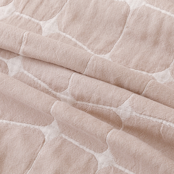 91家纺网 家纺一手货源 找家纺 朴尔家纺-毛巾被 2025新款全棉水洗柔绉三层纱布毛巾被 趣想-驼