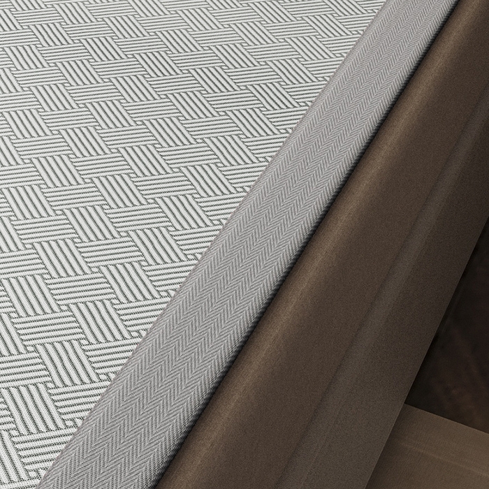 91家纺网 家纺一手货源 找家纺 阿牛席业 2025新款水洗冰晶系列-宽头绣复无纺布条席 饼干花-灰-反面无纺布款条席