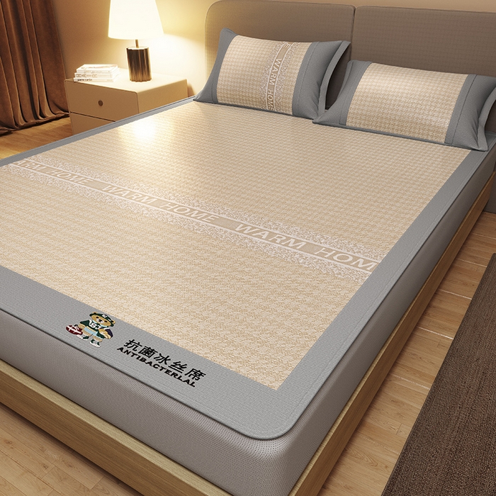 91家纺网 家纺一手货源 找家纺 阿牛席业 2025新款熊先生凉感冰丝系列凉席 熊先生-咖床笠款