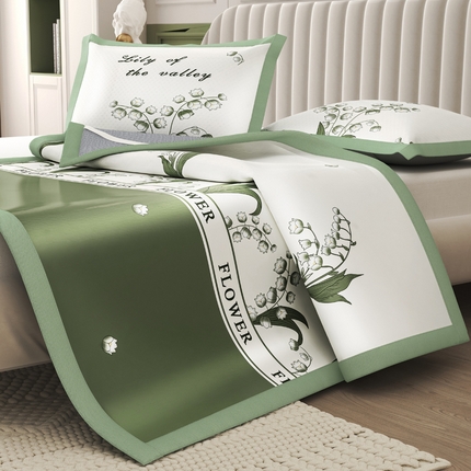 阿牛席业 2025新款凉感印花软席系列二条席款 铃兰花开