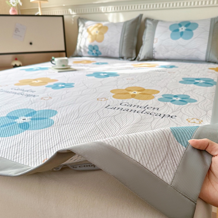 91家纺网 家纺一手货源 找家纺 阿牛席业 2025新款凉感印花软席系列一 花语