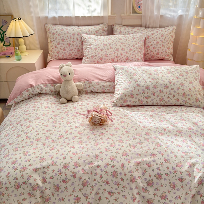 91家纺网 家纺一手货源 找家纺 清雅福 2025全棉13372小清新四件套和单品早春系列第一批-单枕套 曼妙