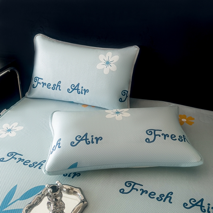 91家纺网 家纺一手货源 找家纺 阿牛席业 2025新款凉感印花软席系列二床笠款 花园妙想