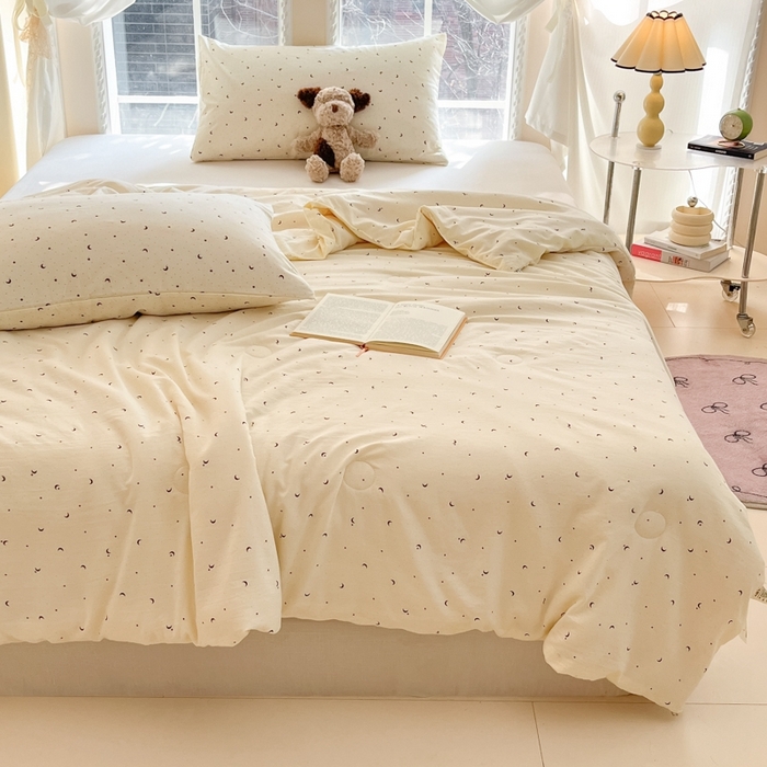 91家纺网 家纺一手货源 找家纺 星巴k家纺 2025糯糯棉A类大豆蛋白纤维夏凉被双层纱水洗棉夏被大豆被 星月