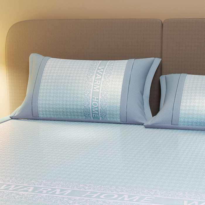 91家纺网 家纺一手货源 找家纺 阿牛席业 2025新款熊先生凉感冰丝系列凉席 熊先生-绿